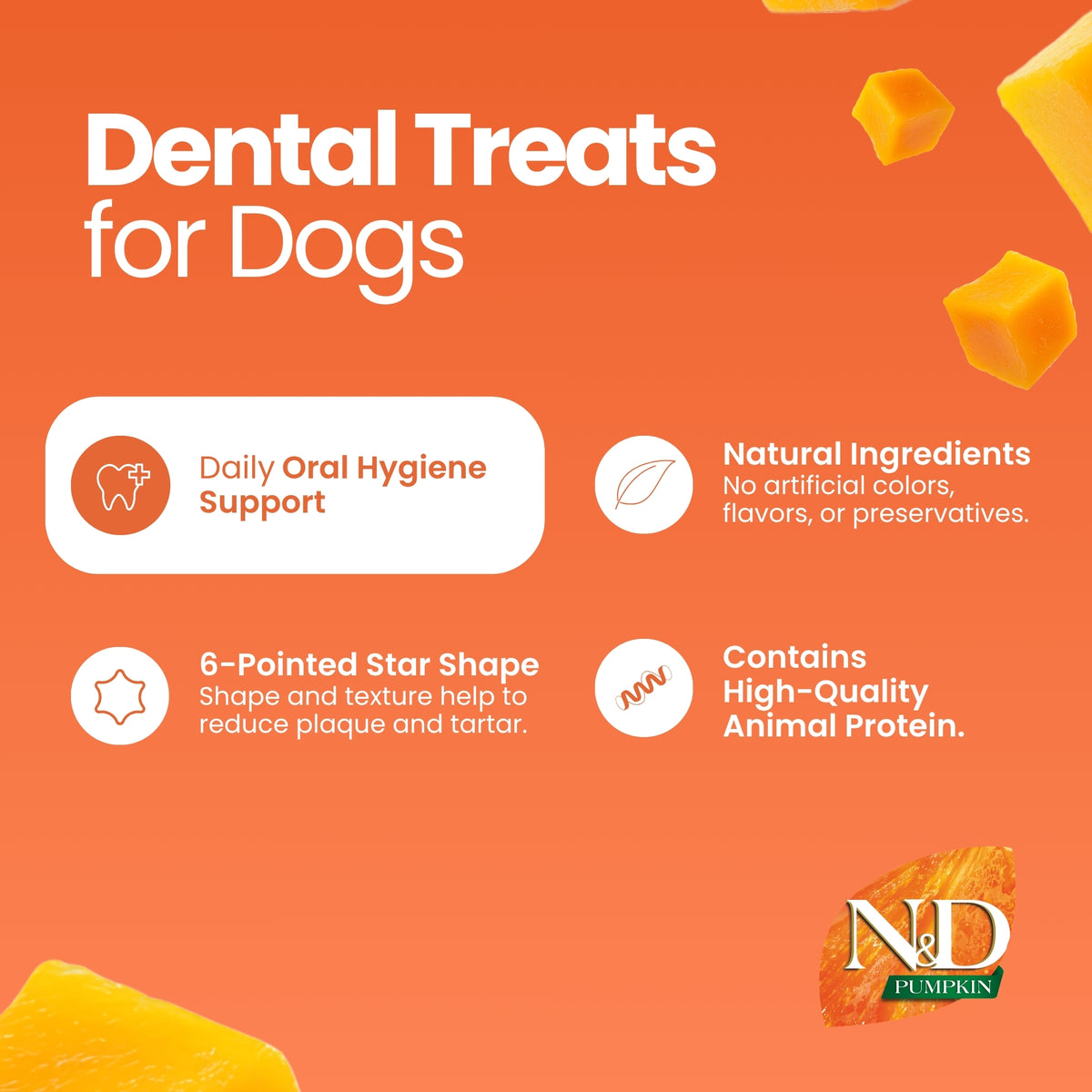 N&D Pumpkin Dental Care Tasty Treats Grain-Free Lamb, Pumpkin & Blueberry Adult Mini 60gm