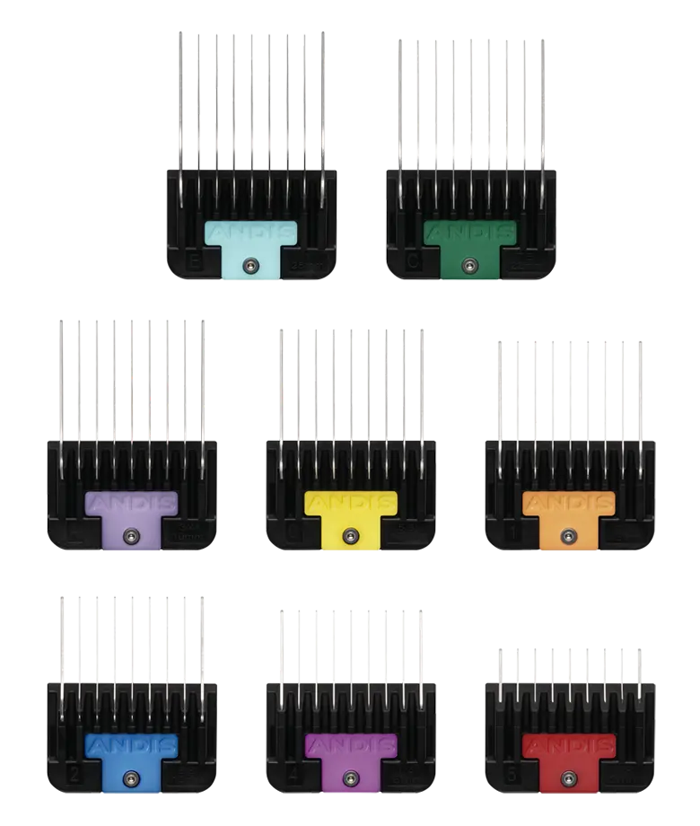 Andis Universal Stainless Steel Combs 8-Piece Set (Steel)