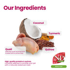 N&D Quinoa Dental Care Functional Treats Grain-Free Skin & Coat Quail with Quinoa, Coconut and Turmeric Adult Medium & Maxi 100gm