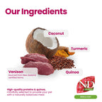 N&D Quinoa Dental Care Functional Treats Grain-Free Skin & Coat Venison with Coconut and Turmeric Adult Mini 60gm