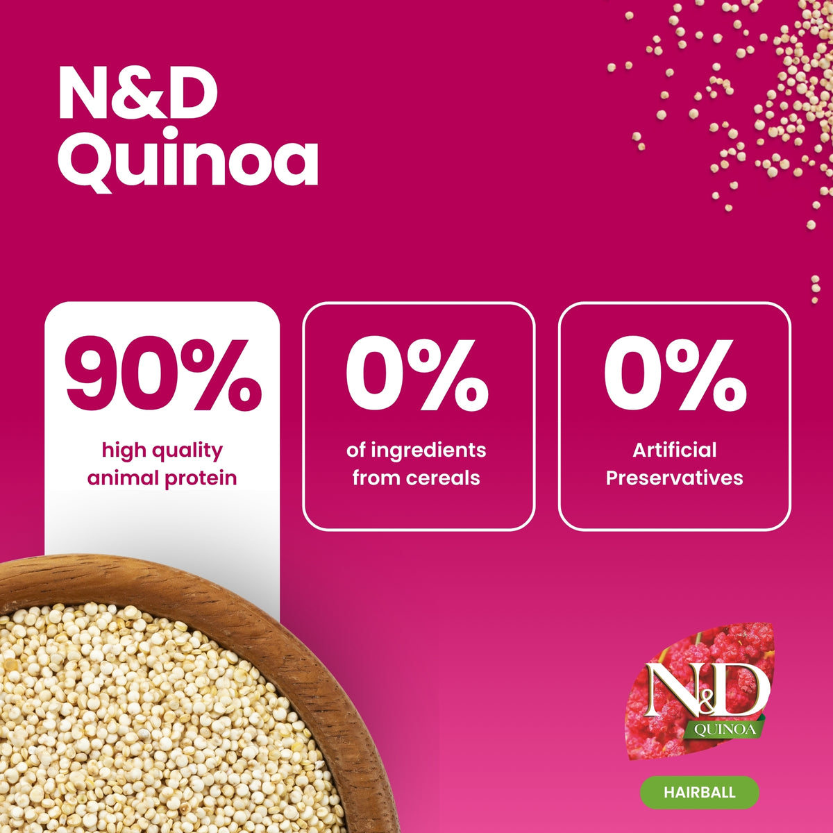 N&D Quinoa Hairball Duck Adult Cat 1.5kg