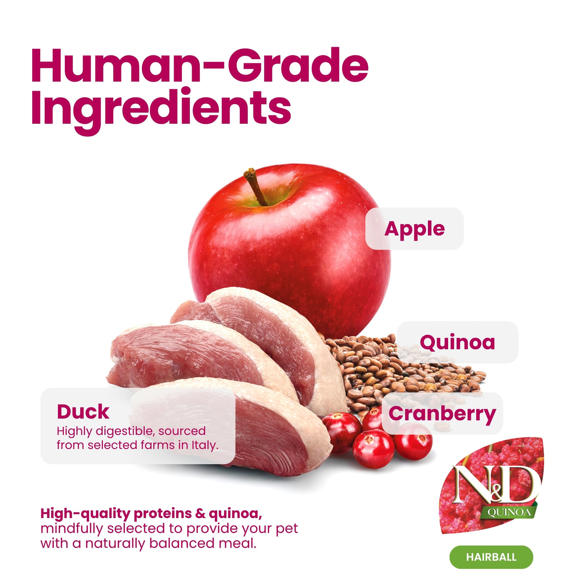 N&D Quinoa Hairball Duck Adult Cat 1.5kg