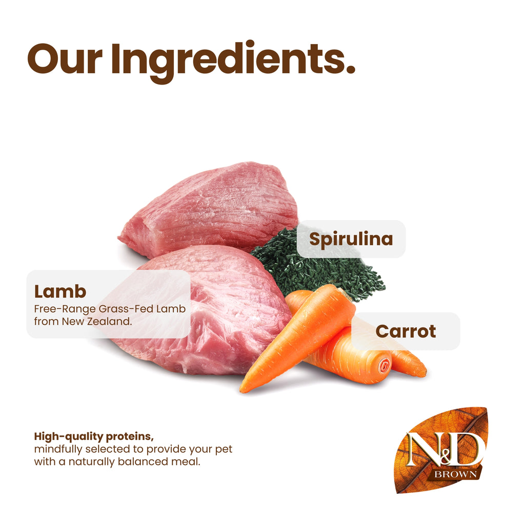 N&D Brown Lamb, Carrot & Spirulina Adult Mini 2kg