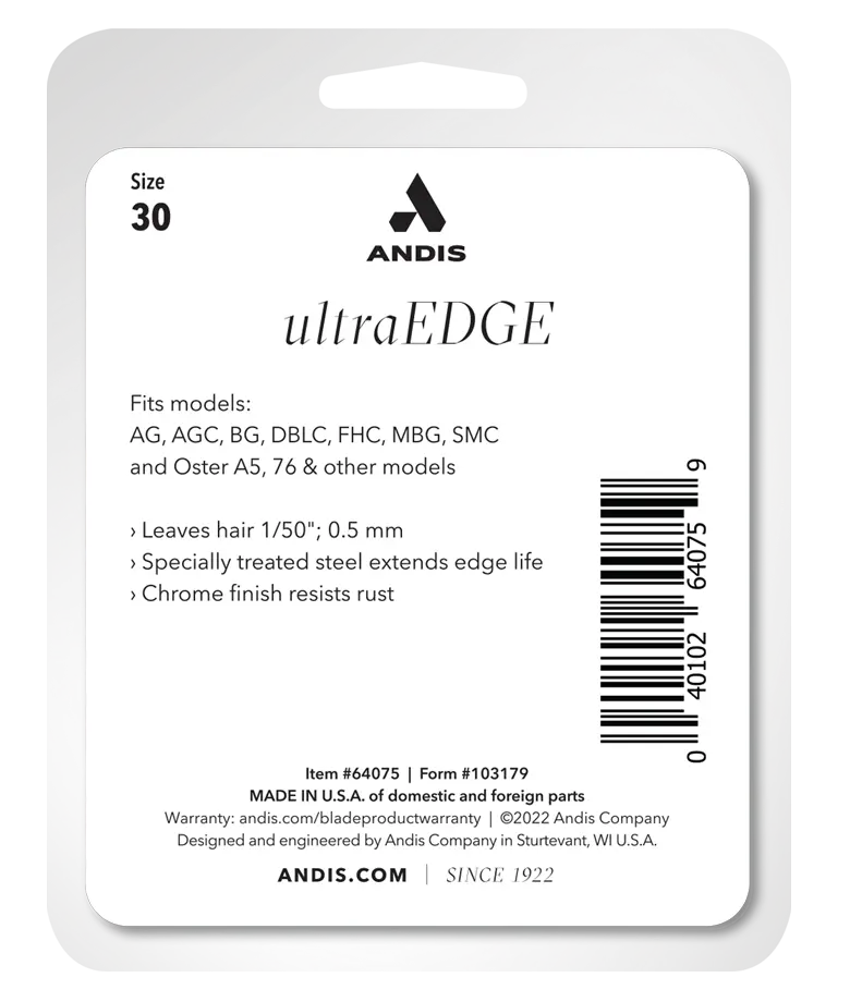 Andis UltraEdge® Detachable Blade, Size 30 (0.5mm)
