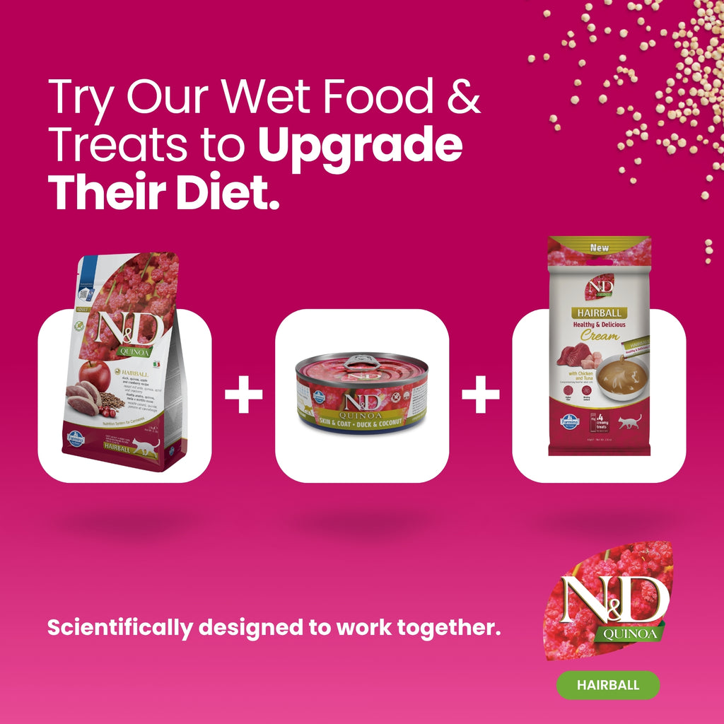 N&D Quinoa Hairball Duck Adult Cat 1.5kg