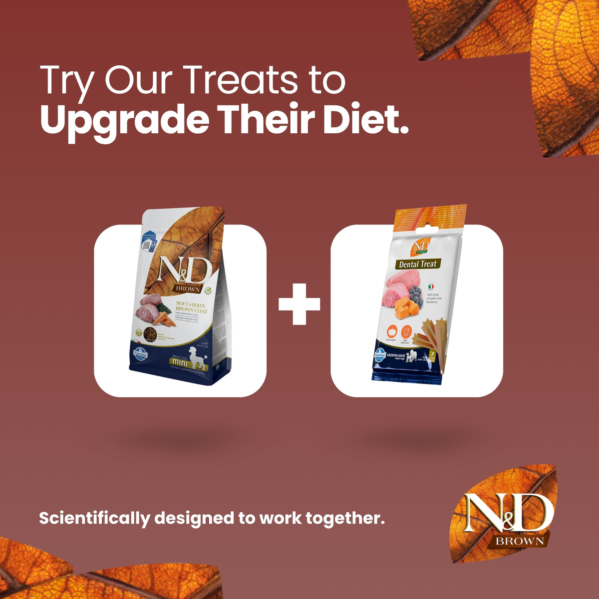 N&D Brown Lamb, Carrot & Spirulina Adult Mini 2kg