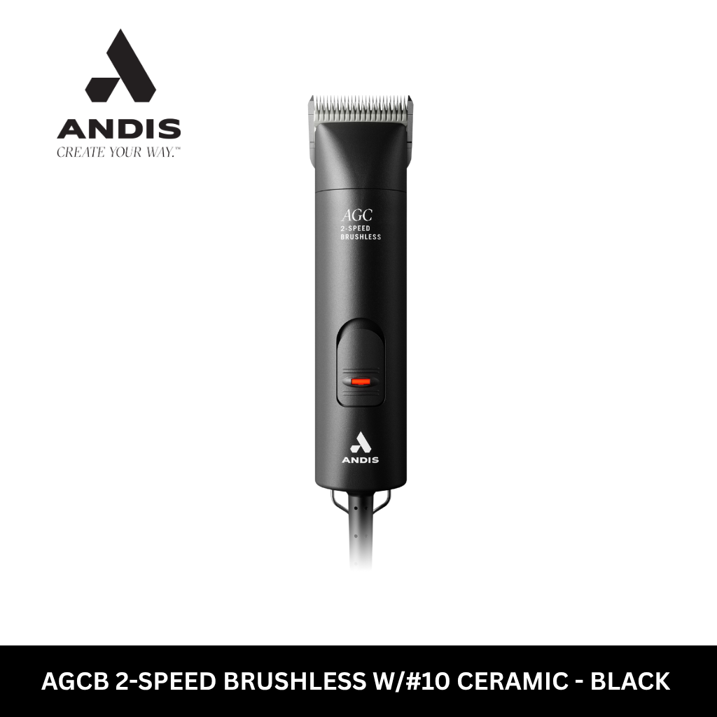 Andis AGCB 2-Speed Brushless Detachable Blade Clipper w/#10 Ceramic - Black