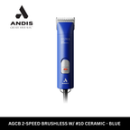 Andis AGCB Super 2-Speed Brushless Detachable Blade Clipper w/#10 Ceramic - Blue