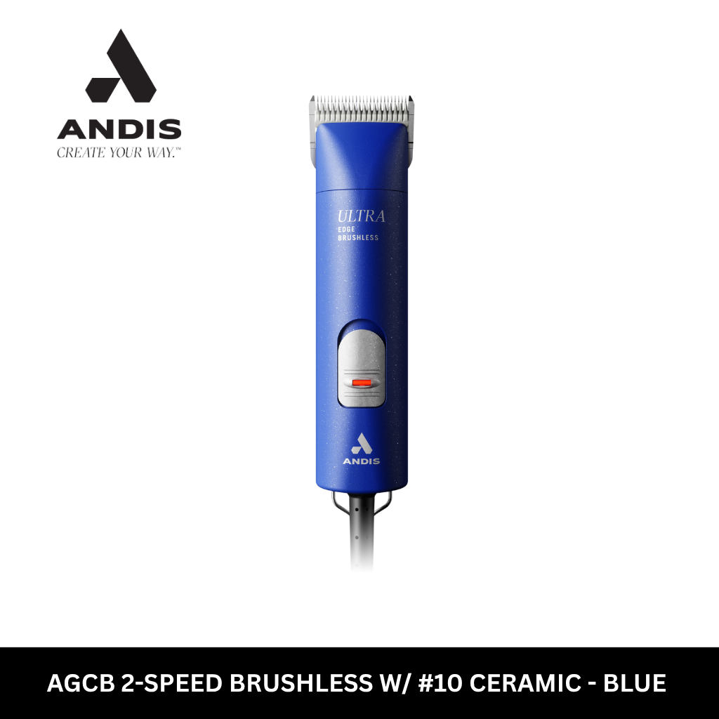 Andis AGCB Super 2-Speed Brushless Detachable Blade Clipper w/#10 Ceramic - Blue