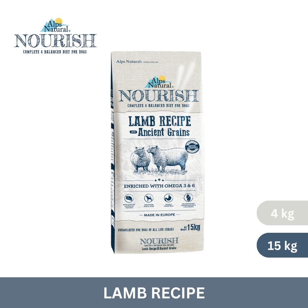 Alps Natural Nourish Dry Dog Food Lamb Recipe 4kg/15kg