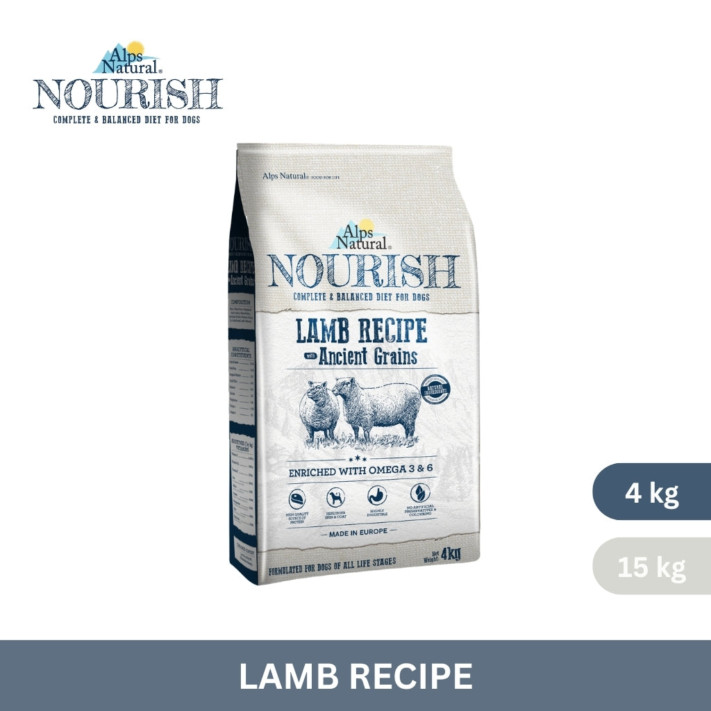 Alps Natural Nourish Dry Dog Food Lamb Recipe 4kg/15kg