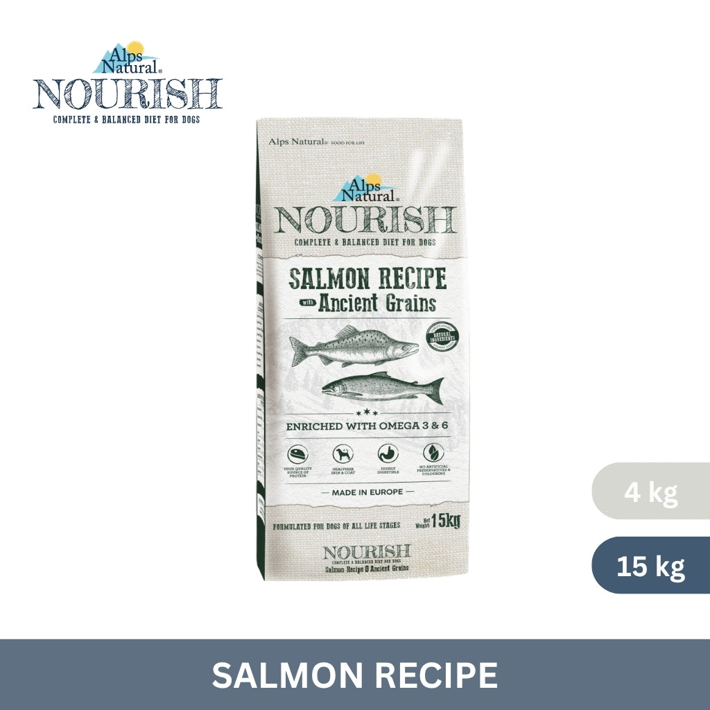 Alps Natural Nourish Dry Dog Food Salmon Recipe 4kg/15kg