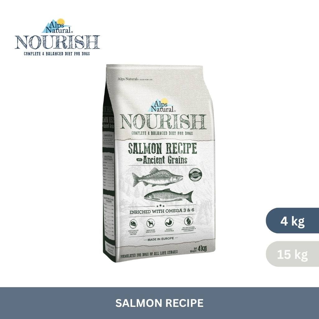 Alps Natural Nourish Dry Dog Food Salmon Recipe 4kg/15kg