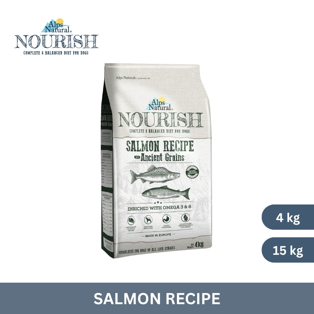 Alps Natural Nourish Dry Dog Food Salmon Recipe 4kg/15kg