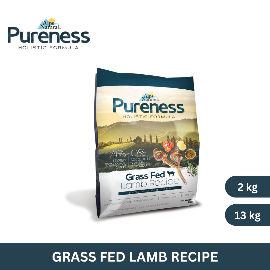 Alps Natural Pureness Holistic Dry Dog Food Grass Fed Lamb Recipe 2kg/13kg