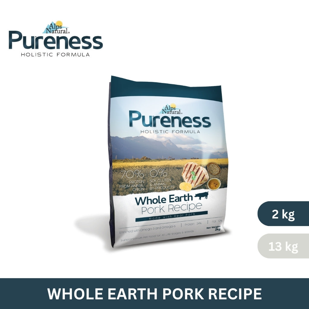Alps Natural Pureness Holistic Dry Dog Food Whole Earth Pork Recipe 2kg/13kg
