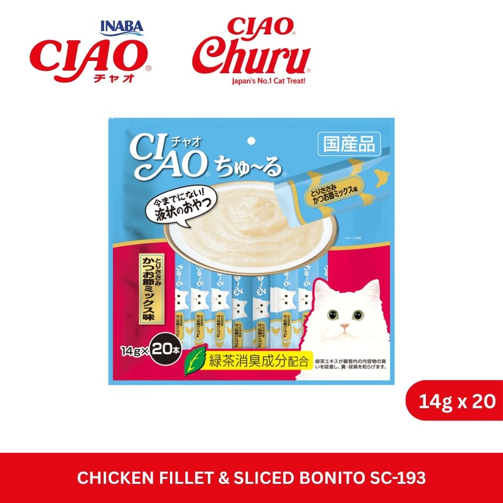CIAO Churu Chicken Fillet & Sliced Bonito 14gm x 20