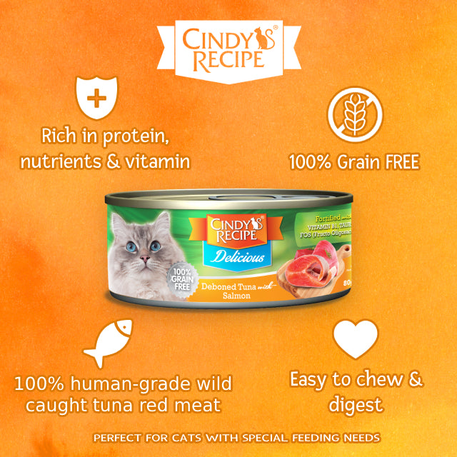 Cindy's Recipe Delicious Series Deboned Tuna with Salmon 80 g