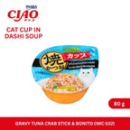 CIAO Cat Cup Gravy Tuna Crab Stick & Bonito 80gm