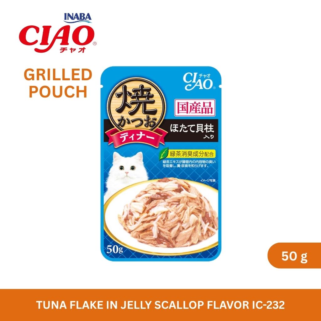 CIAO Grilled Pouch Grilled Tuna Flake in Jelly Scallop Flavor 50gm