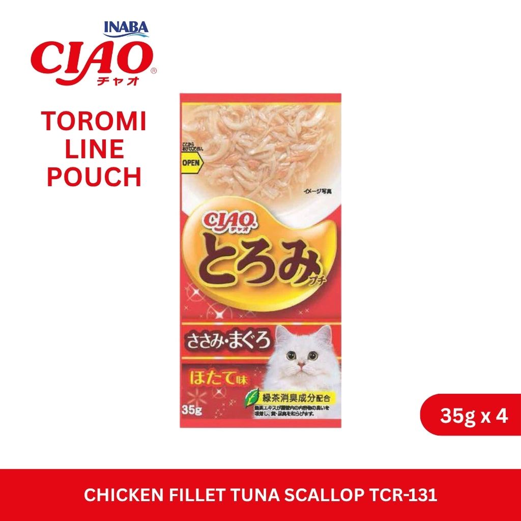 CIAO Toromi Line Pouch Chicken Fillet Tuna Scallop Flavor 35gm x 4