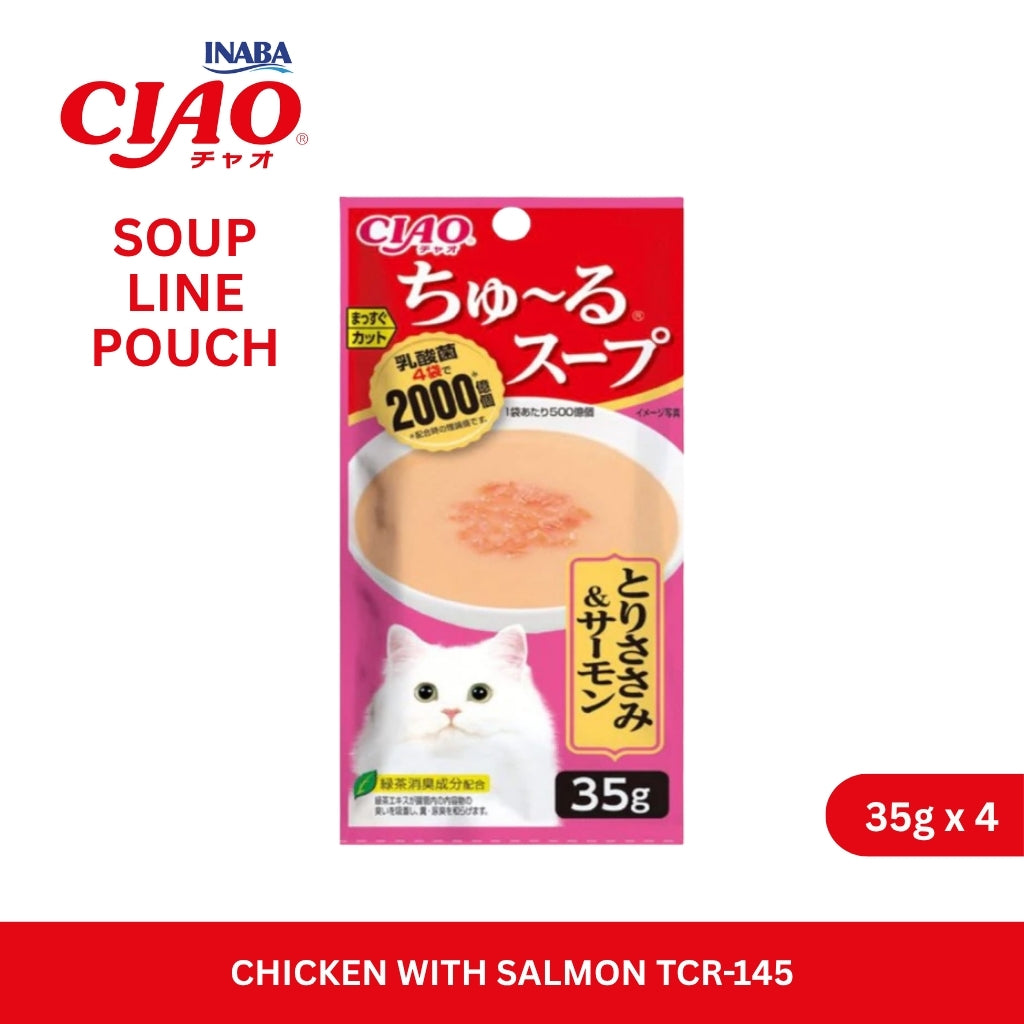 CIAO Churu Soup Line Pouch Chicken with Salmon 35gm x 4
