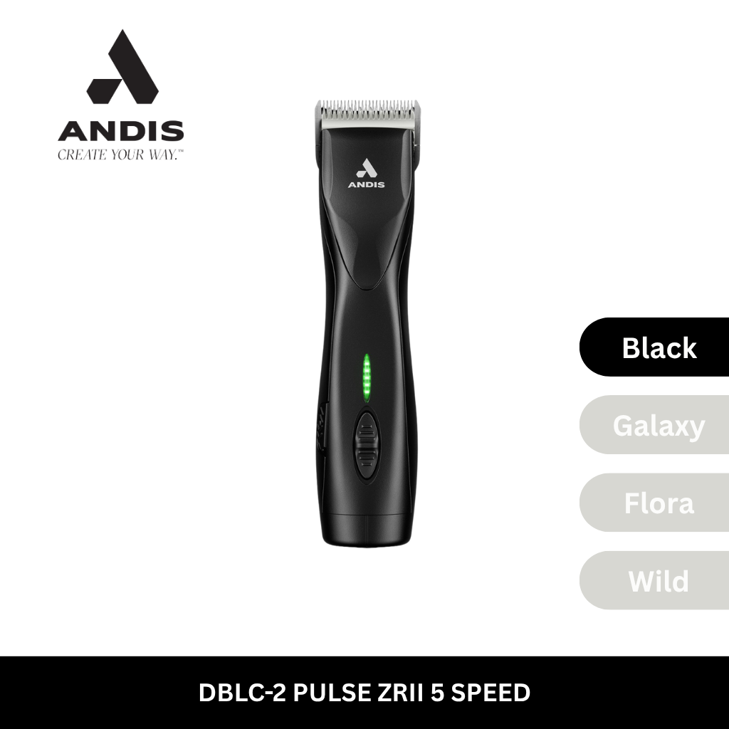 Andis Pulse ZRII 5 Speed Heavy Duty Cordless Detachable Clipper - Black