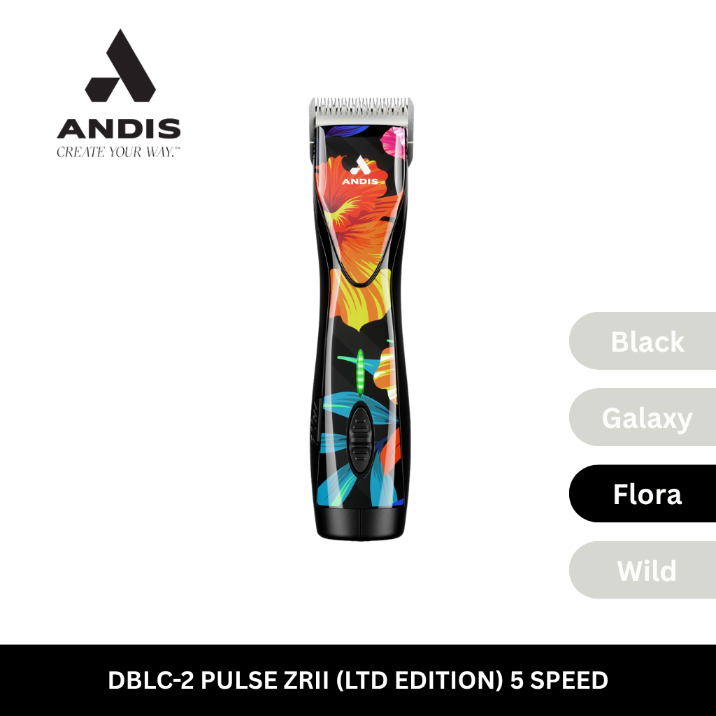 Andis Pulse ZRII 5 Speed Heavy Duty Cordless Detachable Clipper - Flora (Limited Edition)