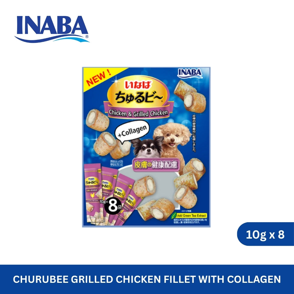 Inaba Churu Bee for Dog Grilled Chicken Fillet with Collagen 10g x 8