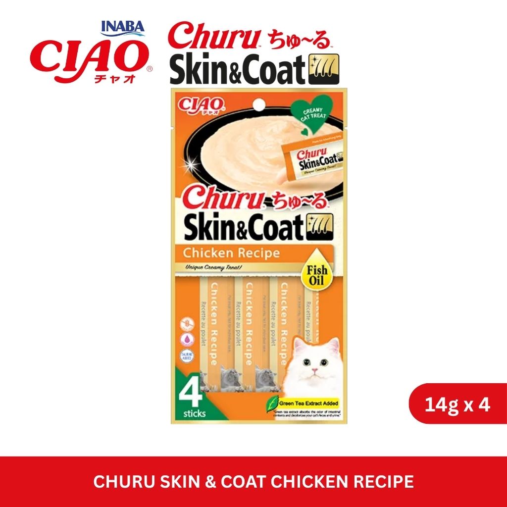 CIAO Churu Skin & Coat Chicken Recipe 14gm x 4