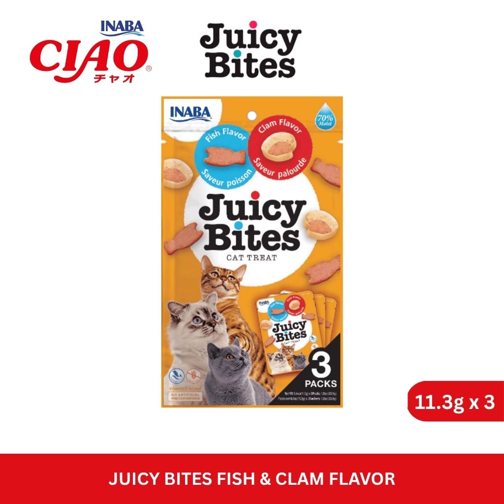 INABA Juicy Bites Fish & Clam Flavor 11.3gm x 3