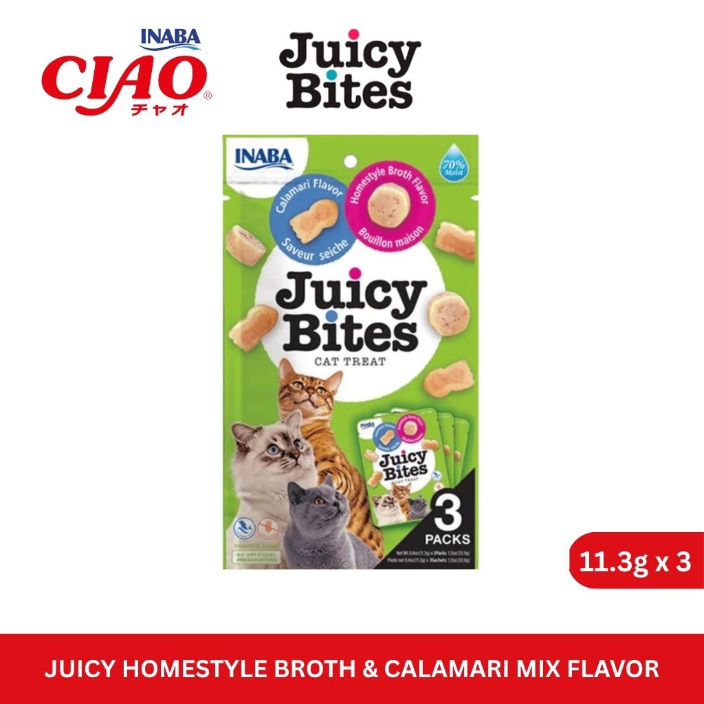 INABA Juicy Bites Homestyle Broth & Calamari Mix Flavor 11.3gm x 3