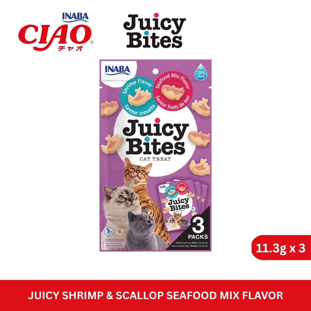 INABA Juicy Bites Shrimp & Seafood Mix Flavor 11.3gm x 3