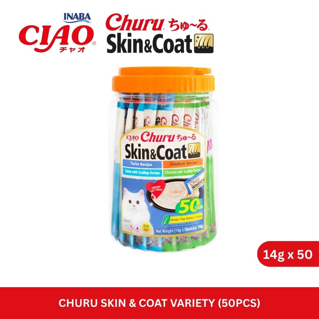 CIAO Churu Skin & Coat Variety 14gm x 50