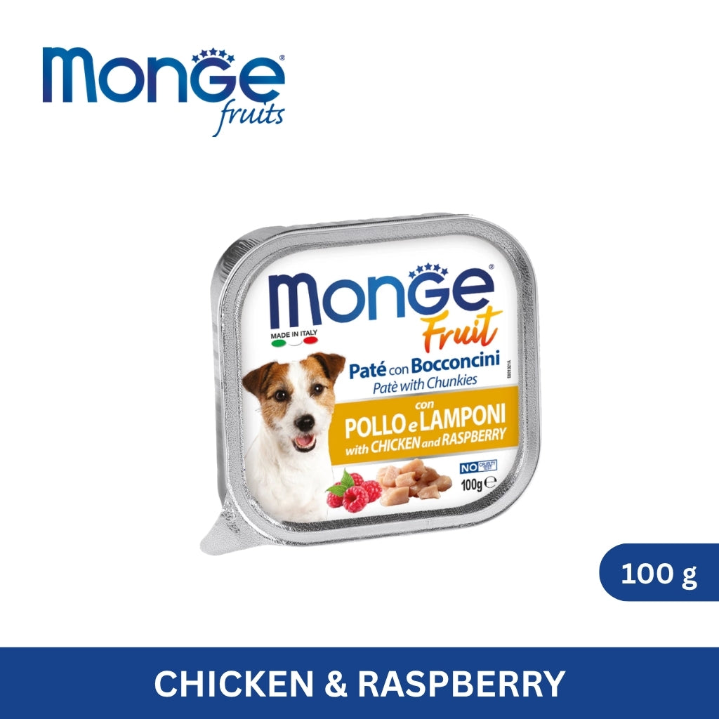 Monge Fruit Paté and Chunkies with Chicken & Raspberry 100 g
