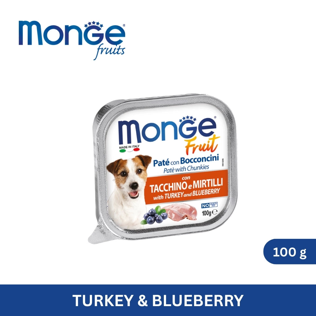 Monge Fruit Paté and Chunkies with Turkey & Blueberry 100 g