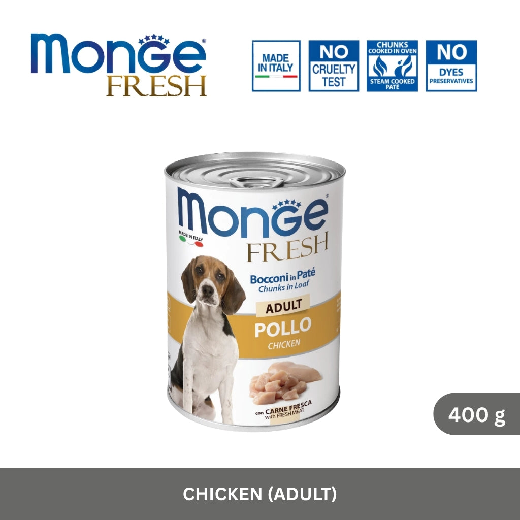 Monge Fresh Adult Dog Chunks in Loaf with Chicken 400 g