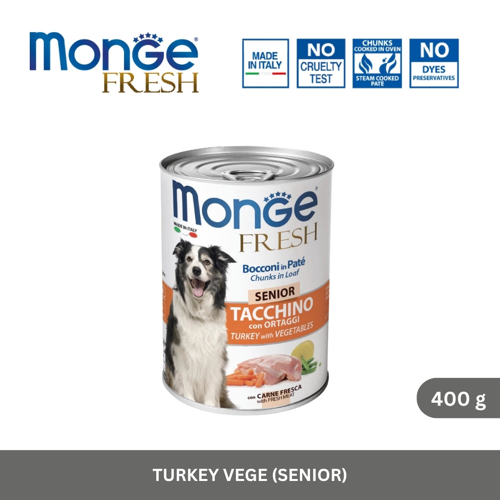 Monge Fresh Senior Dog Chunks in Loaf Turkey with Vegetables 400 g