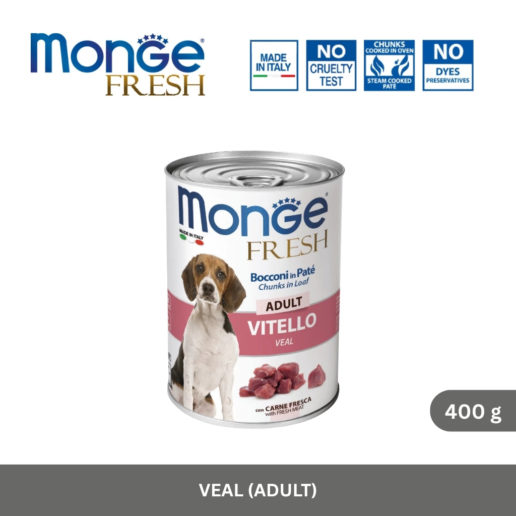 Monge Fresh Adult Dog Chunks in Loaf with Veal 400 g