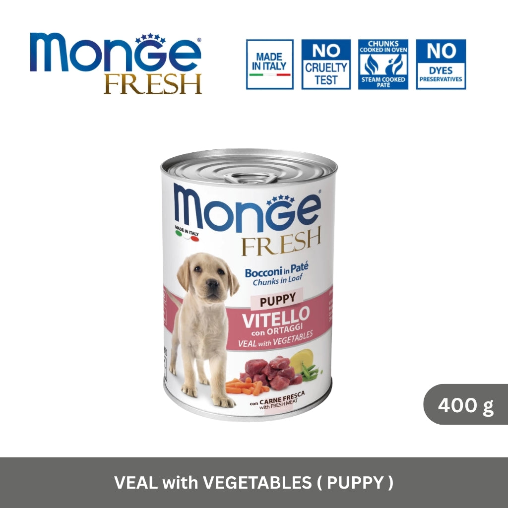 Monge Fresh Puppy Dog Chunks in Loaf Veal with Vegetables 400 g