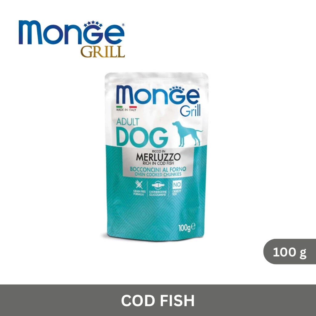 Monge Grill Adult Dog Chunkies rich in Cod Fish 100 g