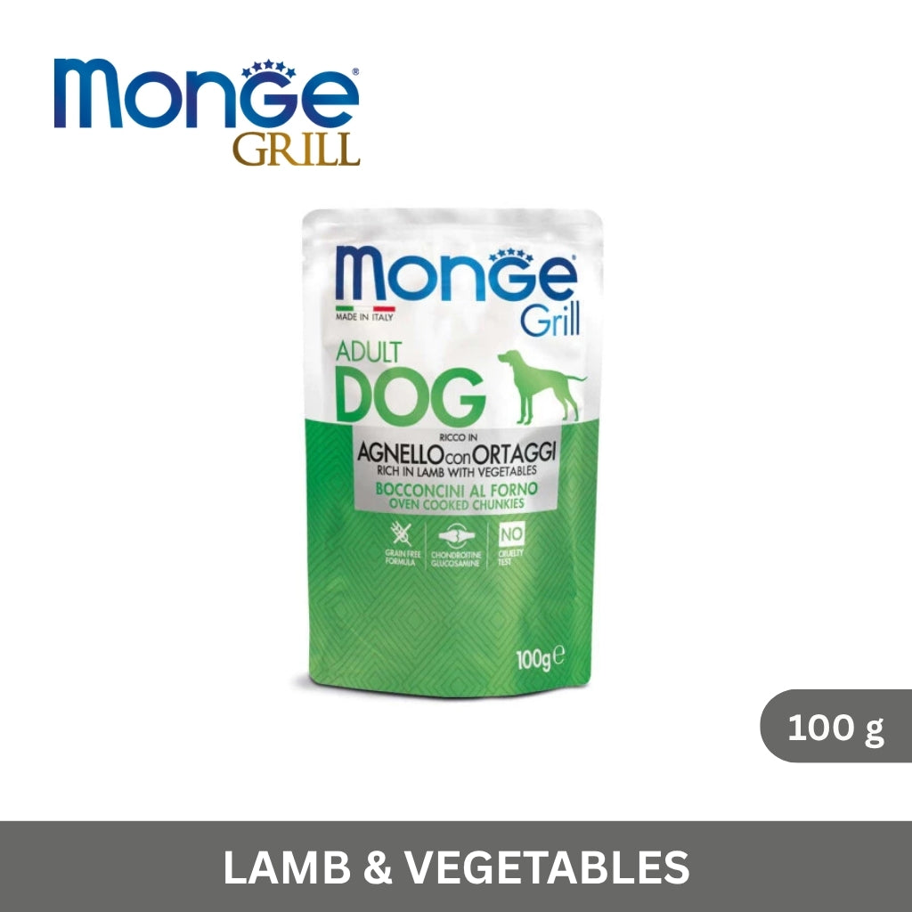 Monge Grill Adult Dog Chunkies rich in Lamb & Vegetables 100 g
