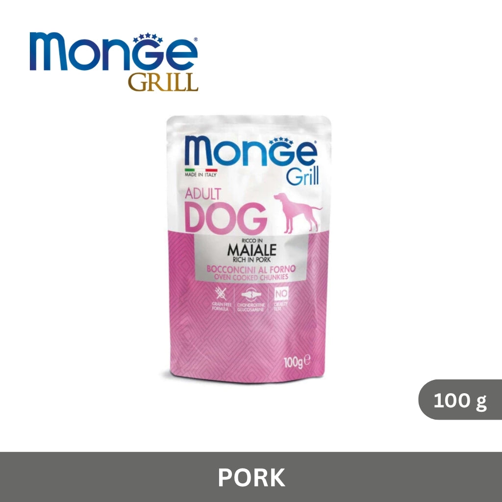 Monge Grill Adult Dog Chunkies rich in Pork 100 g