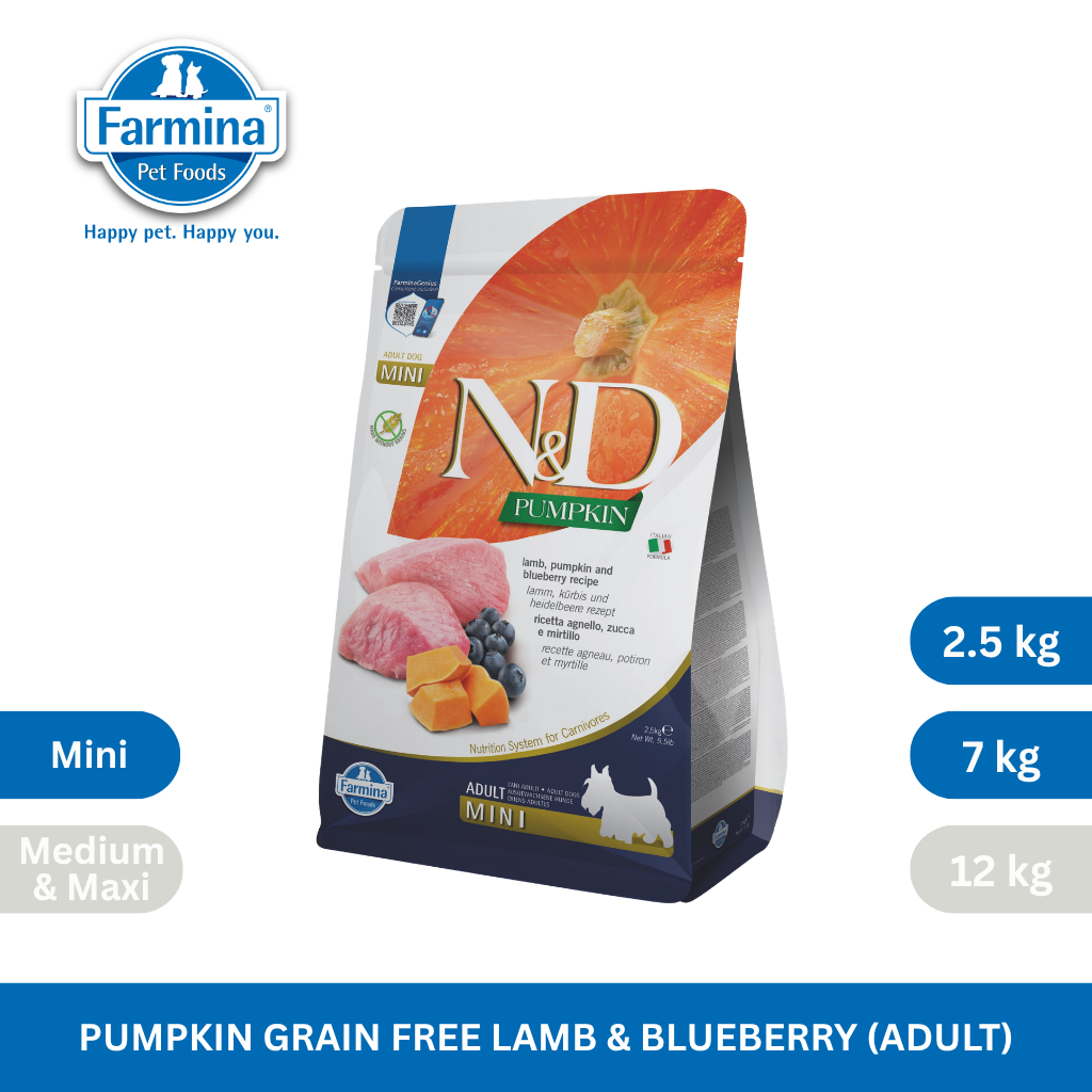 N&D Pumpkin Lamb & Blueberry Adult Mini Dog 2.5kg
