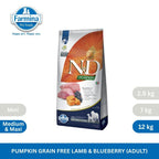 N&D Pumpkin Lamb & Blueberry Adult Med/Maxi Dog 12kg