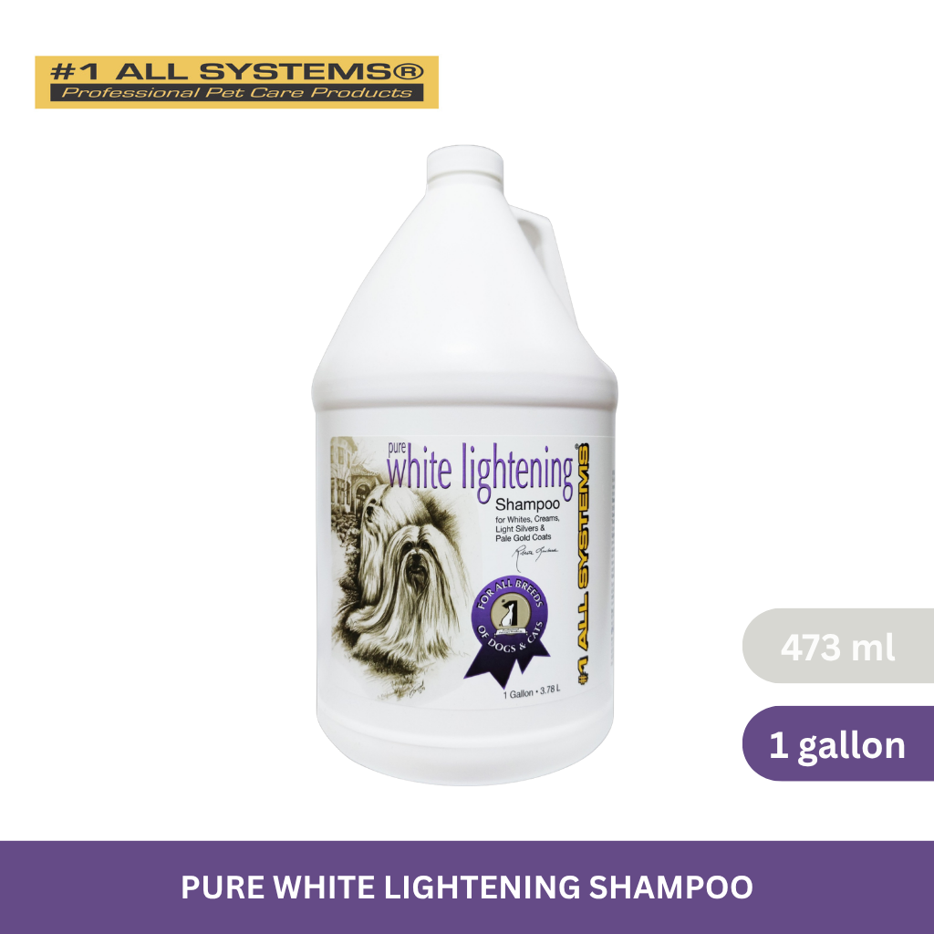 #1 All Systems Pure White Lightening Shampoo for Dogs & Cats 3.78L (Gallon)