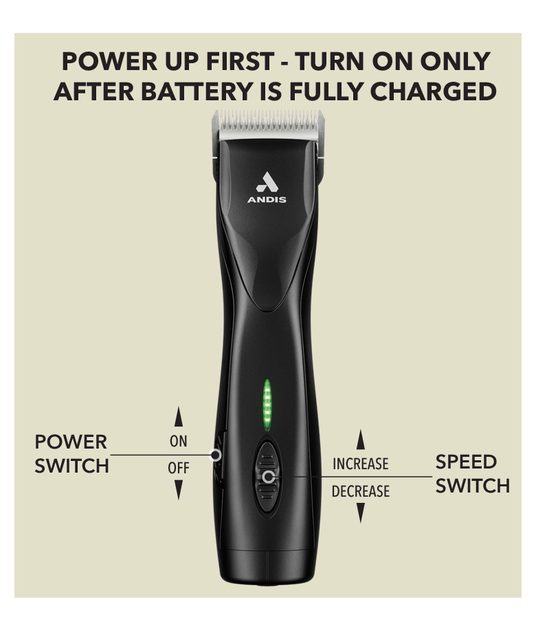 Andis Pulse ZRII 5 Speed Heavy Duty Cordless Detachable Clipper - Black