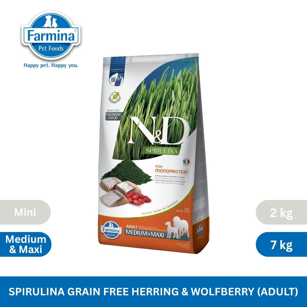 N&D Spirulina Herring & Wolfberry Adult Med/Maxi Dog 7kg