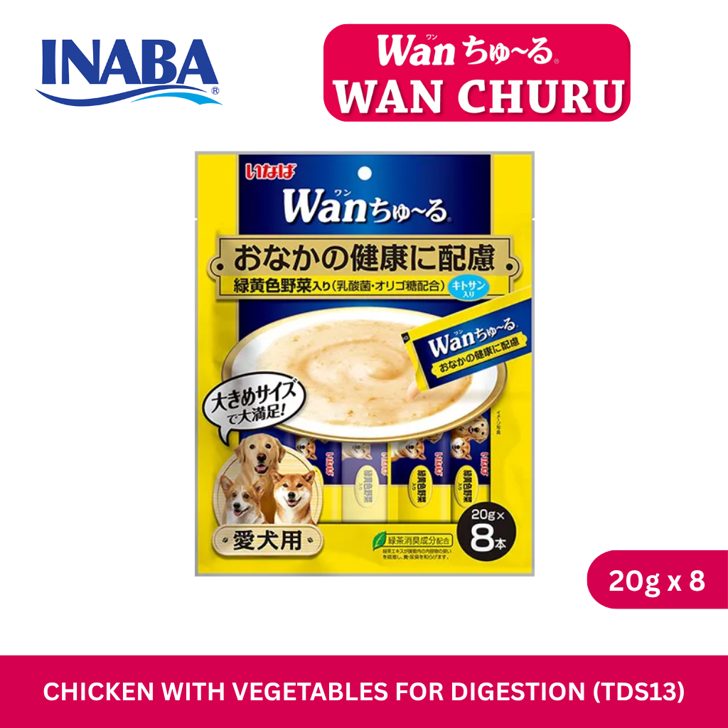 Inaba Wan Churu Chicken With Vegetables For Digestion With Lactobacilius For Dog 20g x 8 (Copy)