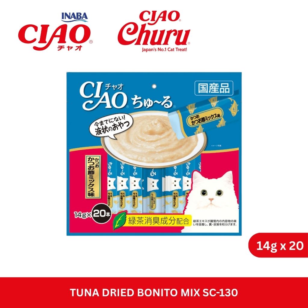 CIAO Churu Tuna Dried Bonito Mix 14gm x 20